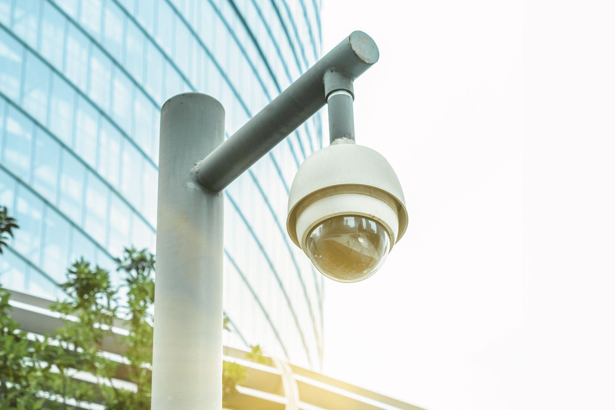 Outdoor security camera in a community