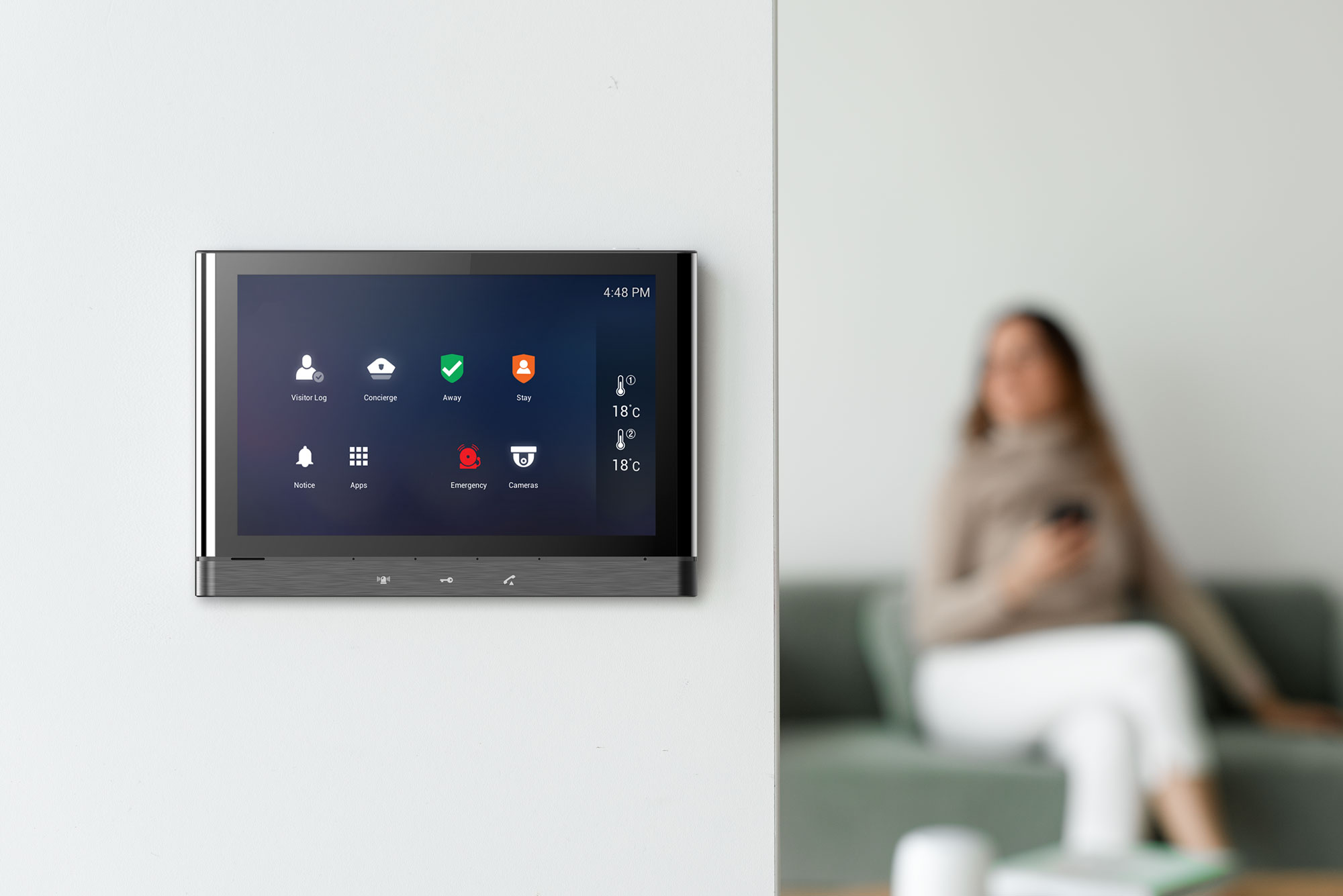 SmartONE Solutions wall pad in a suite
